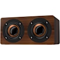 Miniatyrbild 8 av 8: Trådlös Bluetooth-högtalare i trä, retro tung bas musikspelare stödjer FM-radio väckarklocka funktion för hemmakontor idé vänner (brunt korn)