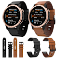 Miniatyrbillede 4 af 5: Til Garmin Fenix ​​6s 20mm læder stålspænde urbånd CJI Black