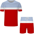 Miniatyrbilde 3 av 4: 2023 Herre Patchwork Fargeblokk Trykk Treningsdress Sett 2-delt Jogger Sweatsuits
