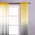 Miniatyrbilde 3 av 5: Gule gardiner 213 cm lange for stue, vårgradienttrykk, halvtransparente mønstergardiner 213 cm lange, 2 stk. soveromssett