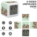 Miniatyrbild 3 av 8: LED-väckarklocka, Austin Texas Print Multicolor Väckarklocka Geometrisk Väckarklocka Sovrumsväckarklocka Tyst Väckarklocka Vit Vit