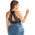 Miniatyrbild 2 av 3: Kvinnors Plus Size Blommig Spets Longlne Bralette Cut Out Underkläder Camisole