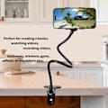 Miniatyrbild 3 av 5: Mobiltelefonhållare, Lazy Bracket, 360-graders roterande universell flexibel lång arm klämma fäste svanhals telefonstativ för säng flexibel arm justerbar montering