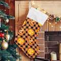 Miniatyrbillede 1 af 7: Jule-Strømpe, Personlige Jule-Strømper 2-pak Halloween Græskar Orange Buffalo Plaid 45,7 cm Jule-Strømper Hængende Ornament Pejs