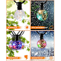 Miniatyrbild 4 av 6: RBG Patio String Light 38FT 5V丨 8 Färglägen丨G40 30 Glas LED-lampor (3 reserv) 丨E12 0,5W 丨 IP44 Vattentät Sladdad Elektrisk Hängande Bistro-ljus