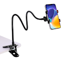 Miniatyrbilde 1 av 5: Svanehals Telefonholder for Seng, Klemme-på Telefonholder for Skrivebord, Universal Lazy Bracket, 360 Graders Rotasjon Fleksibel Lang Arm Mobiltelefonstativ med Klemme