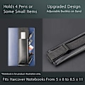 Miniatyrbillede 4 af 6: Justerbar elastisk båndholder, blyantholder, lynlås pennepose til hardcover-journaler, notesbøger, planlæggere, passer til notesbøger fra 5x8