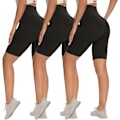 Miniatyrbild 1 av 3: 3-pack cykelbyxor för kvinnor – 8\" mjuka, högmidjade shorts med magkontroll