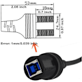 Miniatyrbillede 3 af 5: 0,3 meter USB type B 3,0 monteringskabel. 90 graders rät vinkel