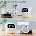 Miniatyrbild 7 av 7: Klockradio, Bluetooth-väckarklockradio, dubbel väckarklocka med USB-laddare, 7-färgs nattlampa, 12/24H, DST, 5 justerbar volym, dimmer för
