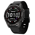 Miniatyrbillede 1 af 5: For Garmin Fenix 7s Sapphire Solar 20mm Læder Stål Spænde Urrem NYG Black