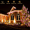 Miniatyrbilde 2 av 8: LED Meteorskur Lys, AC 110V Fallende Regn Julelys 10cm 10 Rør 120 LED, Fallende Regn Dråpe Istape Lyslenker for Juletrær Rosa