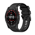 Miniatyrbillede 1 af 5: For Garmin Fenix 7x 26mm Horisontal Tekstur Silikone Rem Med Fjernelsesværktøj WKD Black