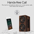 Miniatyrbild 6 av 8: Trådlös Bluetooth-högtalare i trä, retro tung bas musikspelare stödjer FM-radio väckarklocka funktion för hemmakontor idé vänner (brunt korn)
