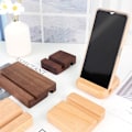Miniatyrbilde 4 av 5: Telefonholder i rosentre, rund form, enkel spor, 2 x 8 x 8 cm tretelefonholder