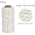 Miniatyrbild 2 av 5: Snöre Packning String Wrapping Bomullssnöre 100M/109 Yard Guldton och Vit
