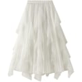 Miniatyrbillede 1 af 5: Kvinde Elastisk Høj Talje Tutu Tulle Lagdelt Skørt Sød Lagdelt Ruffles Mesh