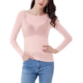 Miniatyrbillede 5 af 5: Kvinders Langærmet Gennemsigtig Mesh Sheer Top Bluse Skjorte