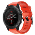 Miniatyrbillede 1 af 5: Til Garmin Fenix 5x Plus Metal Spænde Solid Color Silikonurrem ZRO Red