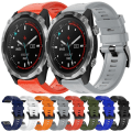 Miniatyrbild 3 av 5: För Garmin Descent Mk 2 Metallspänne Solid Color Silikon Armband EXZ White