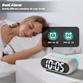 Miniatyrbillede 4 af 7: Høj Alarmur til Soveværelser med Dynamisk RGB Nattelys, Farverig LED Digital Alarmur med Snooze, Dobbelt Alarm, Dæmper, Natbord Digitalt Ur