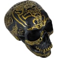 Miniatyrbillede 7 af 9: Ebros Keltisk Tribal Knotwork Tattoo Sort Spøgelse Vampyr Kranie Statue 7\" Lang Som Macabre Ossuary Dekoration Dracula Skelet Kranium til     Black & Day