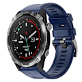 Miniatyrbillede 1 af 5: Til Garmin Descent Mk 2 Metal Spænde Solid Color Silikonurrem EXZ Navy Blue