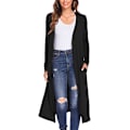 Miniatyrbillede 3 af 5: Kvinder Plus Størrelse Lang Åben Front Drape Maxi Cardigan Letvægts Duster Lang