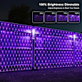 Miniatyrbillede 4 af 8: Udendørs netlys Halloween UV sorte lys 9,8ft x 6,6ft UV sortlys net fe lyskæde 200 LED'er Stik i have trælys dekorationer