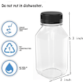 Miniatyrbilde 2 av 5: Plastflasker for juice - 4 stk, 8 OZ gjenbrukbare drikkebeholdere i bulk