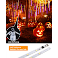 Miniatyrbilde 3 av 6: Solardrevne Halloween-lys 20 rør 480 LED-meteorskur Icicle-lys regndråpelykter med timerfunksjon fallende regnlys for feriefest