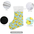 Miniatyrbillede 2 af 7: Jule-Strømpe, Personlige Jule-Strømper Sæt af 2 Gule Banan Print 45,7 cm Jule-Strømper Hængende Ornament Pejs til Træ Dekoration
