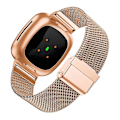 Miniatyrbild 2 av 3: Universell metallrem i rostfritt stål med spänne till Fitbit Versa 4 / Sense 2 RTJ Rose Gold