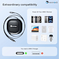 Miniatyrbillede 6 af 9: Indtrækkeligt USB C-kabel, Mini 60W USB C til USB-C PD Hurtigopladning + Apple Watch-oplader, 2 i 1 USB C til Ligh-tning Rejseopladerkabel