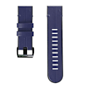Miniatyrbillede 2 af 5: For Garmin Fenix 7x Silikone + Læder Quick Release Rem Midnight Blue