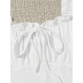 Miniatyrbilde 4 av 4: Kvinners Volang Trim Stropp Bånd Knute Ruched Front Bustier Crop Top