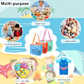 Miniatyrbillede 5 af 5: Mesh Strandlegetøjsposer, 3 stk. Sammenfoldelige Havskalsindsamlingslegetøjsposer
