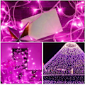 Miniatyrbild 2 av 6: 300 LED rosa ljusslingor utomhus vattentäta juldekorationer, 108 fot rosa LED ljusslingor för sovrum, 8 lägen plug in ljusslingor för