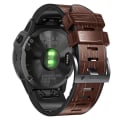 Miniatyrbillede 5 af 5: Til Garmin Fenix 7 / 6 / 5 Krokodille Tekstur Silikone Læder Rem EHX Coffee