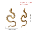 Miniatyrbillede 2 af 5: Slange Ørestikker Guld Lang Dangle Slange Øreringe Minimalistiske
