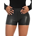 Miniatyrbild 5 av 5: Kvinnors Leggings i konstläder Byxor PU Elastiskt formande höft