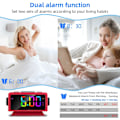 Miniatyrbild 3 av 9: Digital väckarklocka med 11 dynamisk RGB-display, FM-radioväckarklocka med 2 USB-portar, sömnljudmaskiner med timer, 000 % dimmer, dubbla röda
