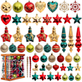 Miniatyrbild 1 av 5: Julgranskulor, 150 st julgransprydnad set röd guld grön