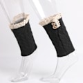 Miniatyrbild 3 av 4: Knappsockor Spets Sock Covers Ull Benskydd