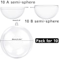 Miniatyrbilde 2 av 5: Gjennomsiktige plastpynt 10-pakning julepynt fyllbare kuler for DIY