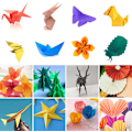 Miniatyrbilde 3 av 5: Origamipapir 50 farger 100 ark - Dobbeltsidig farget origamisett