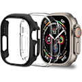 Pikkukuva 1 / 5: 2 kpl [Ei näytönsuojaa] Suojakuori Apple Watch Ultra 2/1 49mm -kellolle, ohut iskunkestävä suojakuori iWatch Ultra 2 -kuorelle 49mm, musta+