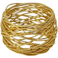 Miniatyrbilde 2 av 4: Gylne runde mesh serviettringer - sett med 12 for bryllup, middagsselskaper eller hver dag