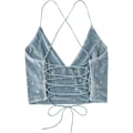 Miniatyrbilde 2 av 4: Kvinners fløyels Galaxy Print Crisscross Back Spaghetti Strap Crop Cami Top