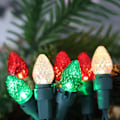 Miniatyrbild 2 av 7: LED-ljusslinga för utomhusbruk, flerfärgade glas C3-lampor, 50 st, julbelysning, ETL-certifierad, för inomhus- och utomhusbruk, för julgran, helgdagar, röd